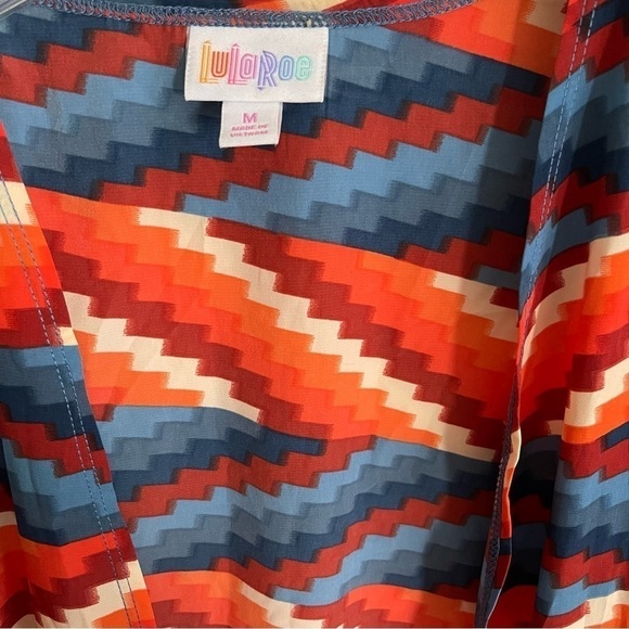 Lularoe Long Duster Kimono Orange Blue Size Medium! - Picture 6 of 7
